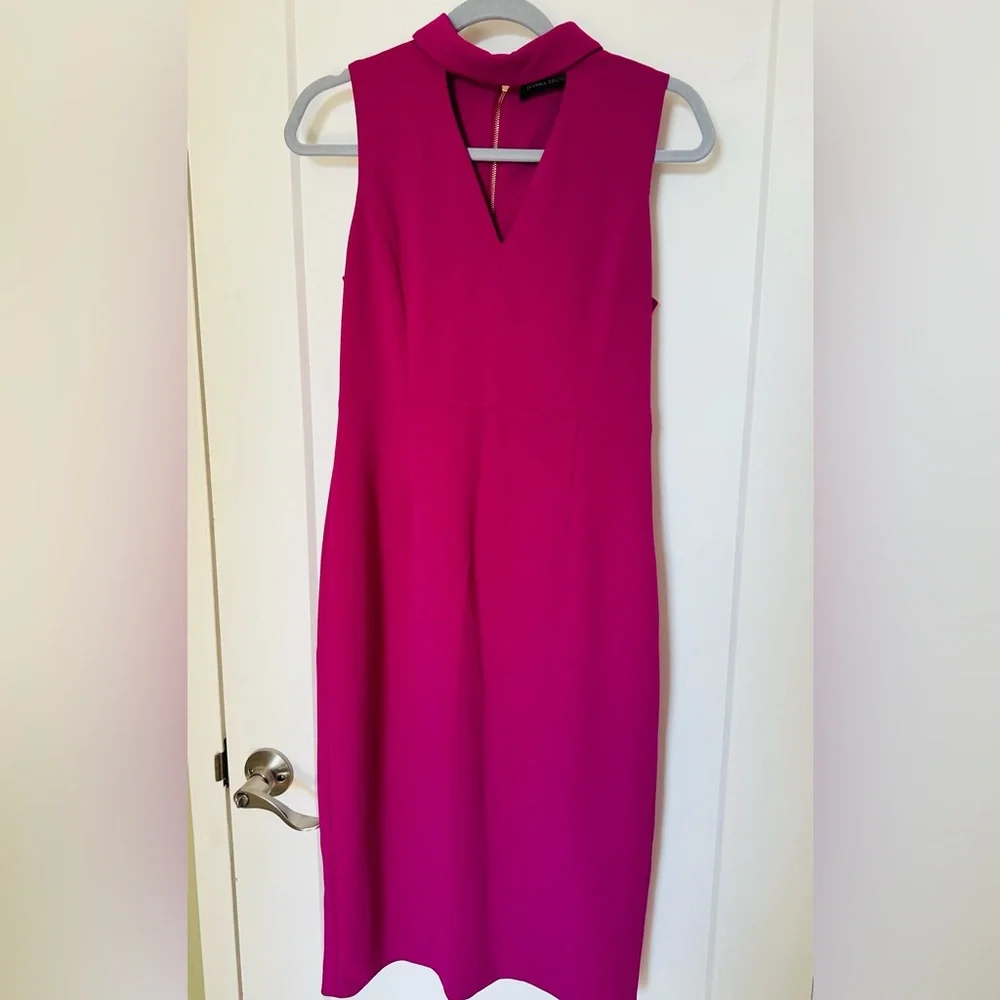 Ivanka Trump Fuchsia Midi Sleeveless Dress - size 8 - Picture 1 of 7